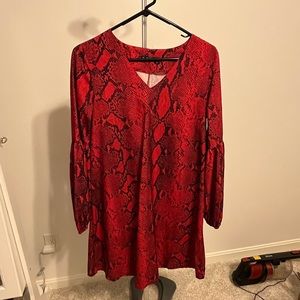 Red Snakeskin Dress